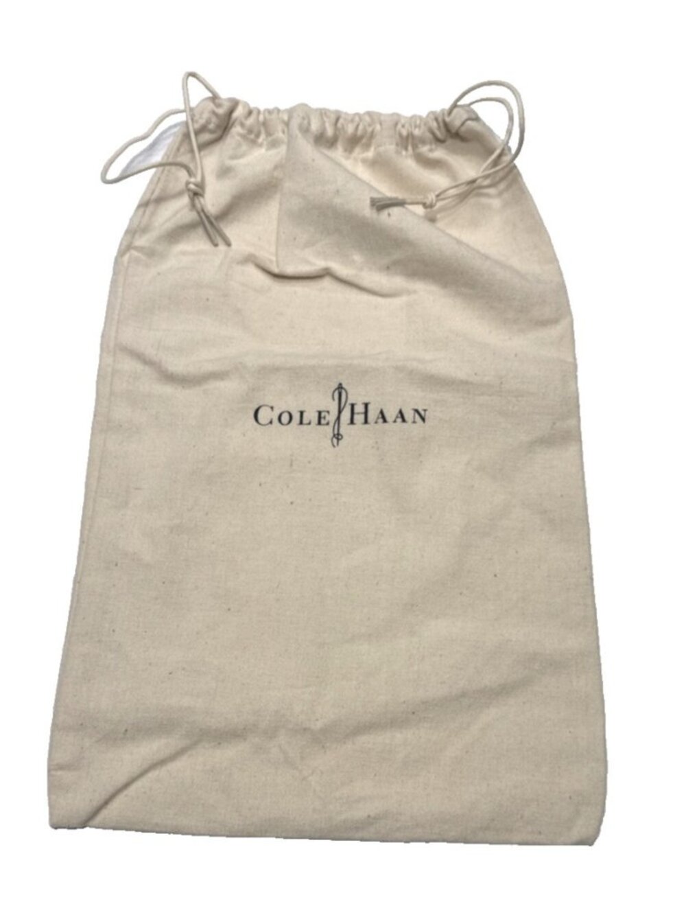 Cole Haan Cream Drawstring Shoe Handbag Dust Bag 8 in x 13 in